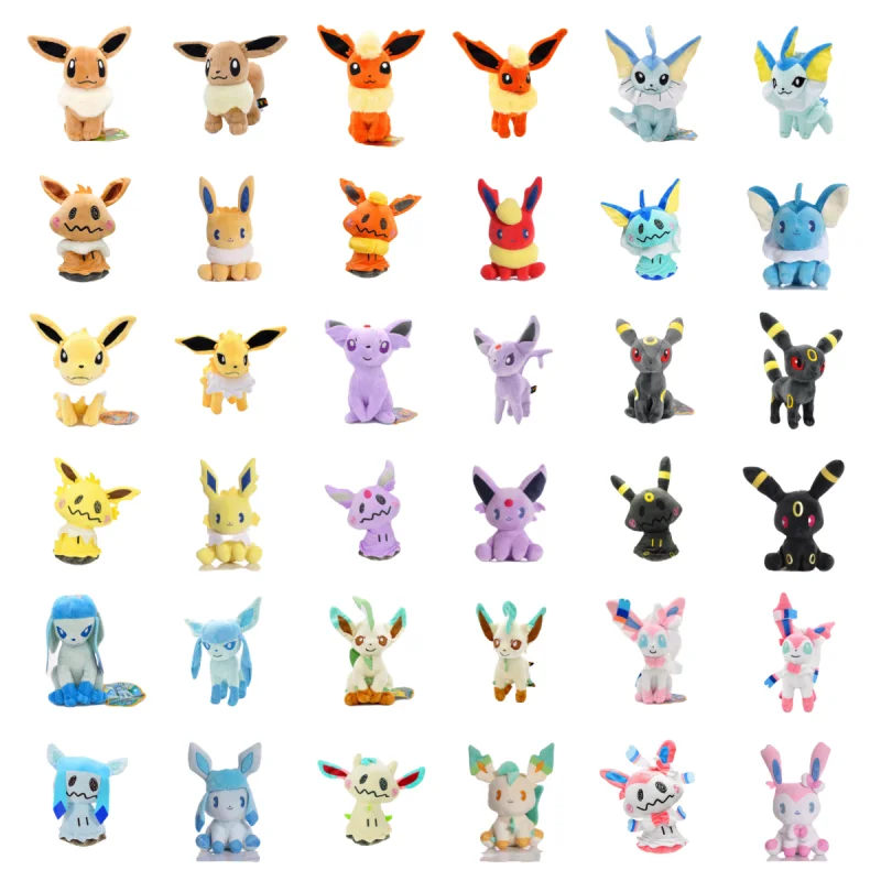 Kawaii Eevee series Stuffed Plush Toy Pokemon Umbreon Evolution Sylveon Flareon Jolteon Espeon Glaceon Vaporeon Peluche Dolls