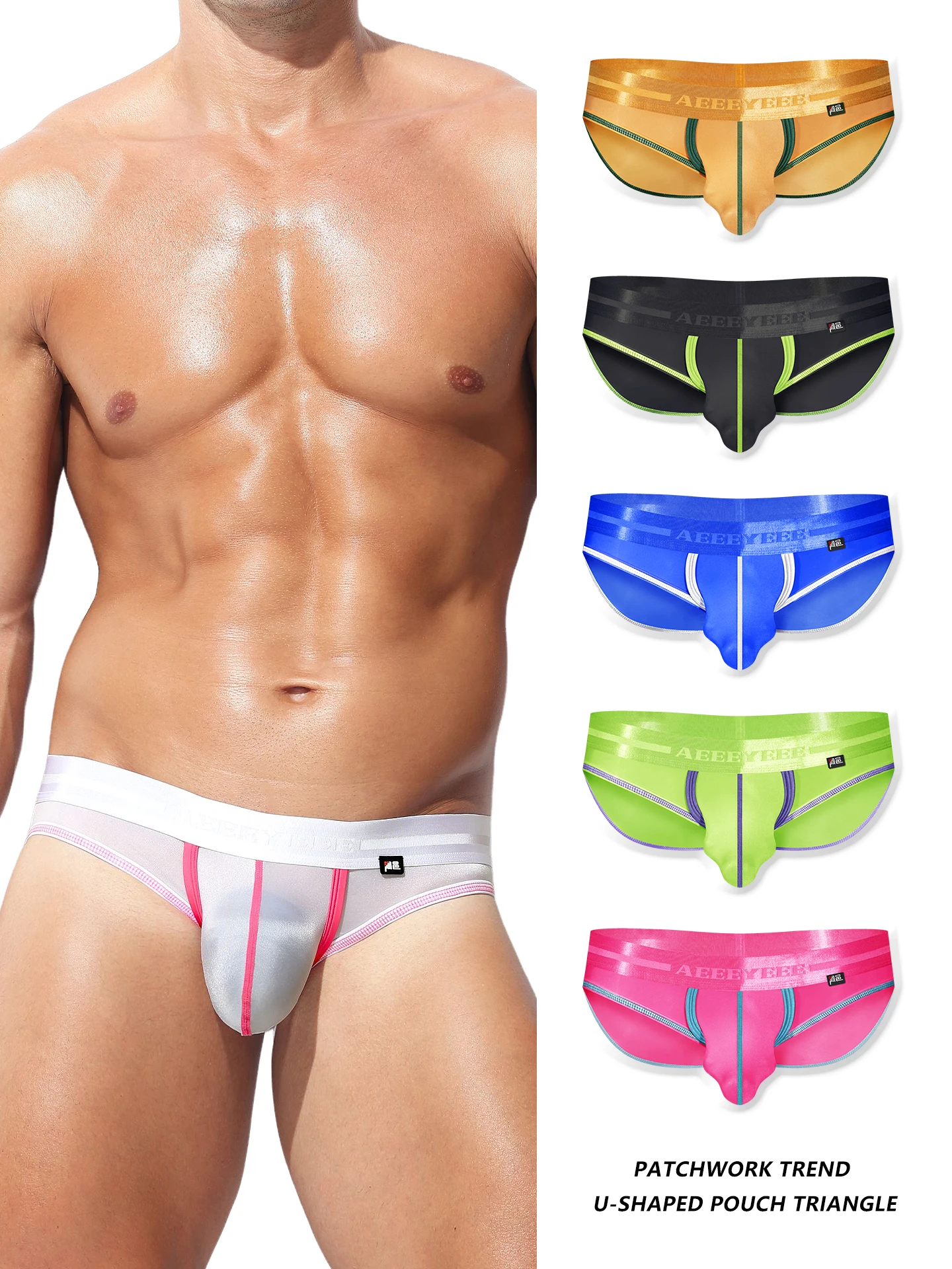 Men's Underwear White Blue Lovely Briefs Boxer Ultra-Thin Ice Silk Low Waisted Youth Transparent Traceless Sport Pants