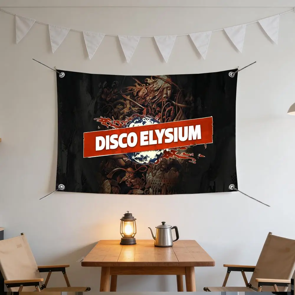 Game RPG Mystery D-Disco Elysium RPG Flags Specialized for indoor and outdoor home decorations, outdoor camping, and bar parties