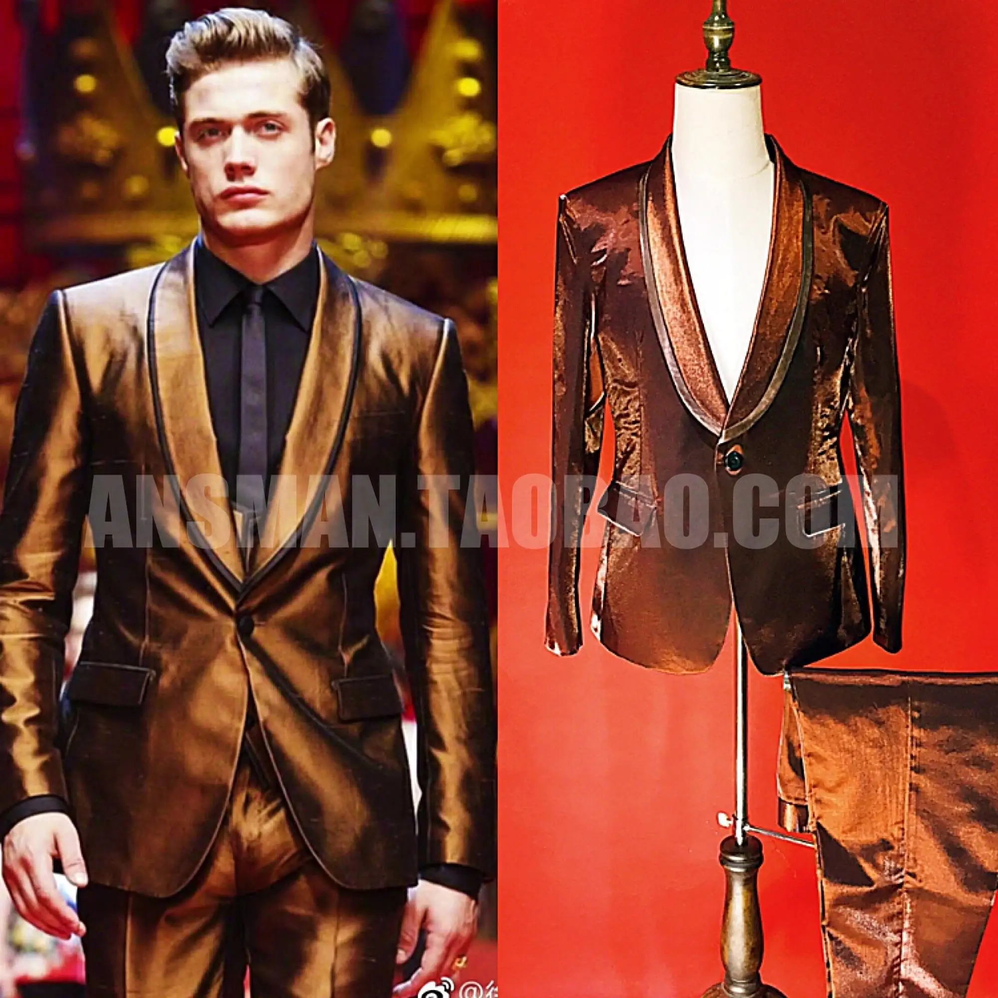 Autumn and Winter New Nightclub Bar DJ Singer Show Combination Fashion Suit Set Men's Leisure Performance Clothing