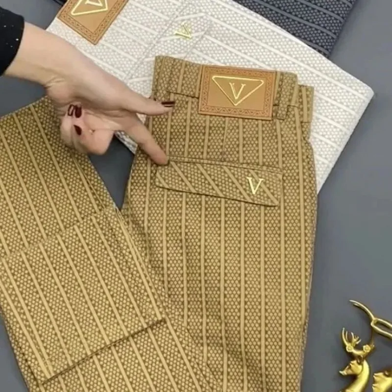 

Men's Pants Summer Fashion Casual Personalized All-match Breathable Printed Thin Light Luxury Pants