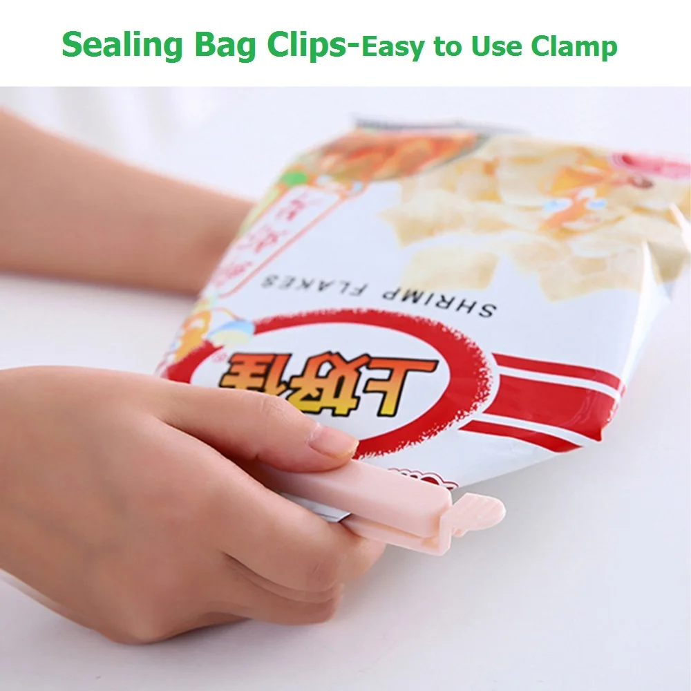 5 In1 Pack Bag Clips Food Snack Sealing Clip12/15.5cm Portable Kitchen Storage Accessories Tool Elastic Buckle Package Bag Clamp