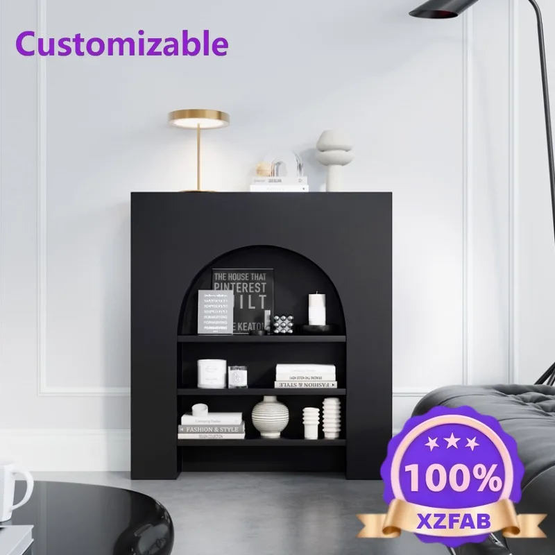 Factory Direct 2026 French fireplace cabinet decorative cabinet indoor living room black white simple homestay entrance photogra
