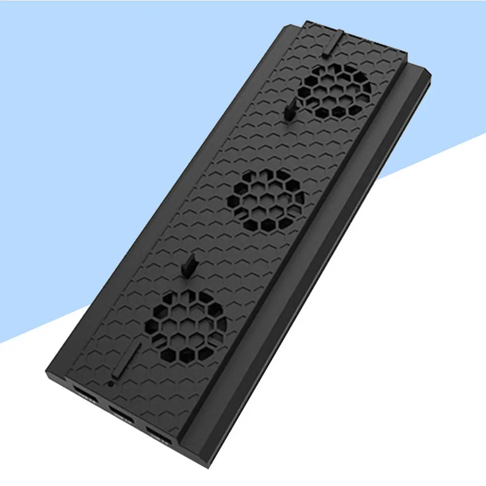 One Game Console Cooling Stand Triple Fan Vertical Base with 2 Speed Settings Triple USB Port Hub Light Bar Gamer Cooling Fan