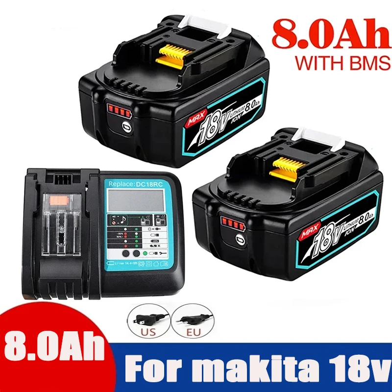 

Перезаряжаемая батарея для Makita 18 в 1850 Ач для электроинструментов Makita со стандартной заменой литий-ионных аккумуляторов LXT BL1860 8000 в мАч