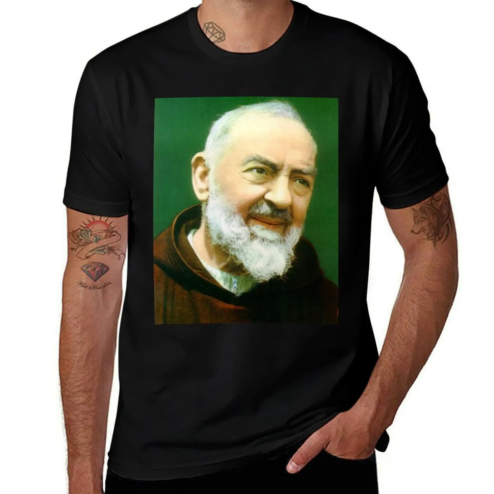 

Saint Padre Pio T-Shirt man t shirt summer man t shirt cotton