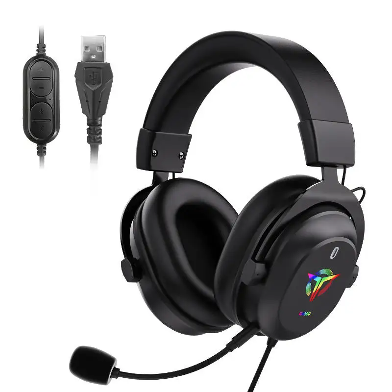 

RGB Headset Game Headset with Microphone Wired Computer for A Long Time Without Pain