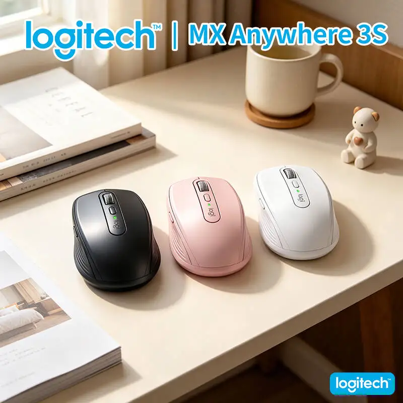 Logitech MX Anywhere 3S Productivity Mouse - 8K DPI Darkfield, MagSpeed Scroll, Silent Click, USB-C Quick Charge for Office