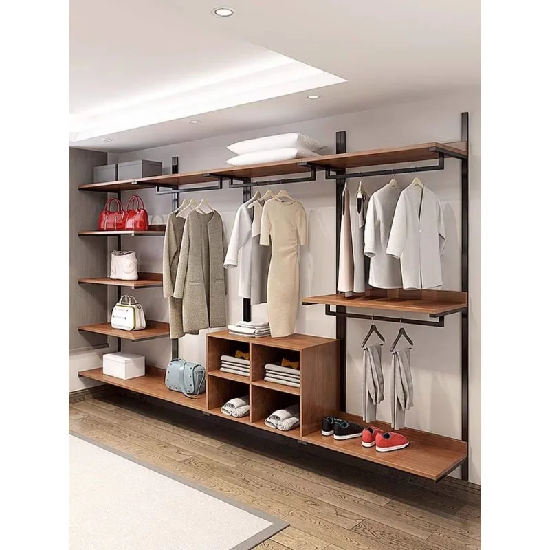 wardrobe cloakroom storage rack clothing store hanging metal hanger bedroom walk-in wrought iron hanger