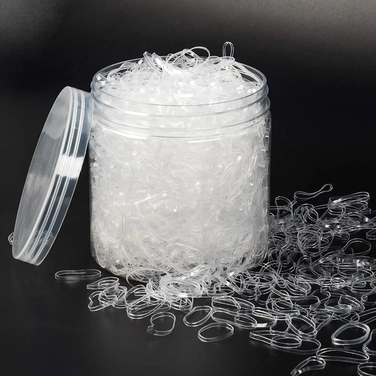 

2000 Clear Elastic Hair Bands, 2mm x 30mm, Disposable Hair Ties for All Hair Types