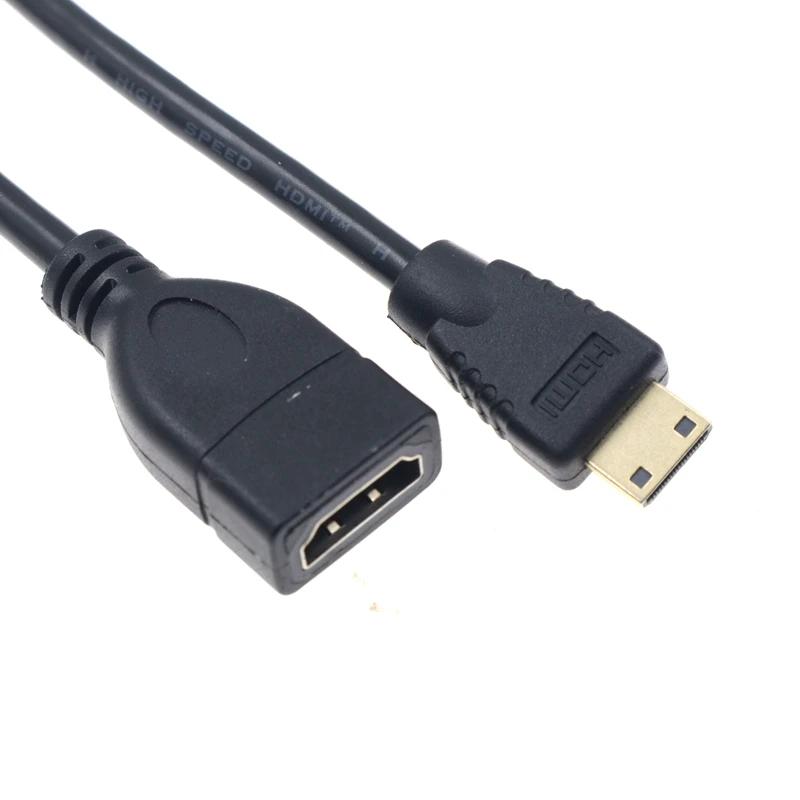 1080P Mini hdmi-kompatybilny na kabel HDTV męski na żeński 90 stopni prostopadły konwerter Adapter M-F rozszerzenie złącze adaptera