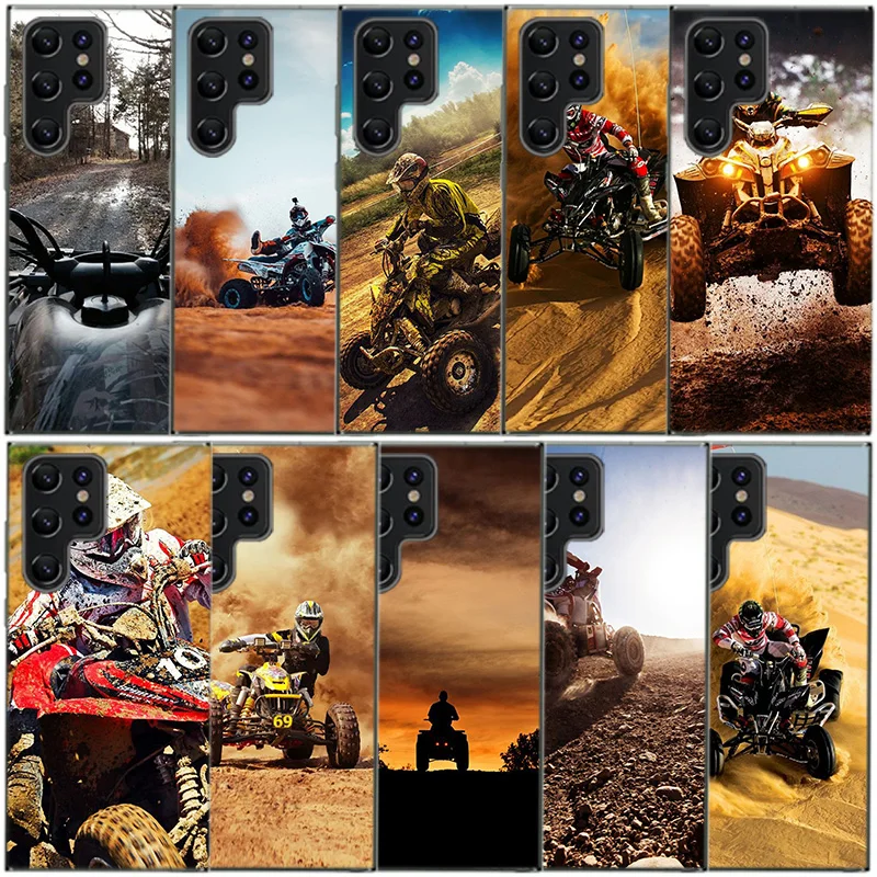 Four Wheeled Motorcycle off-Road Journey Clear Phone Case For Samsung Galaxy S20 S21 S23 FE S22 Plus S24 Ultra S10 S10E S9 S8 So