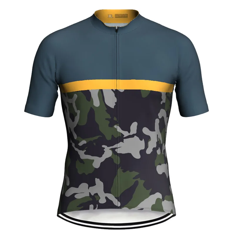 Summer Camo Bike Short Sleeve Bicycle Jersey Road Cycling Shirt Downhill Top Cyclisme Jacket Wear Comfortable Sweater Tight