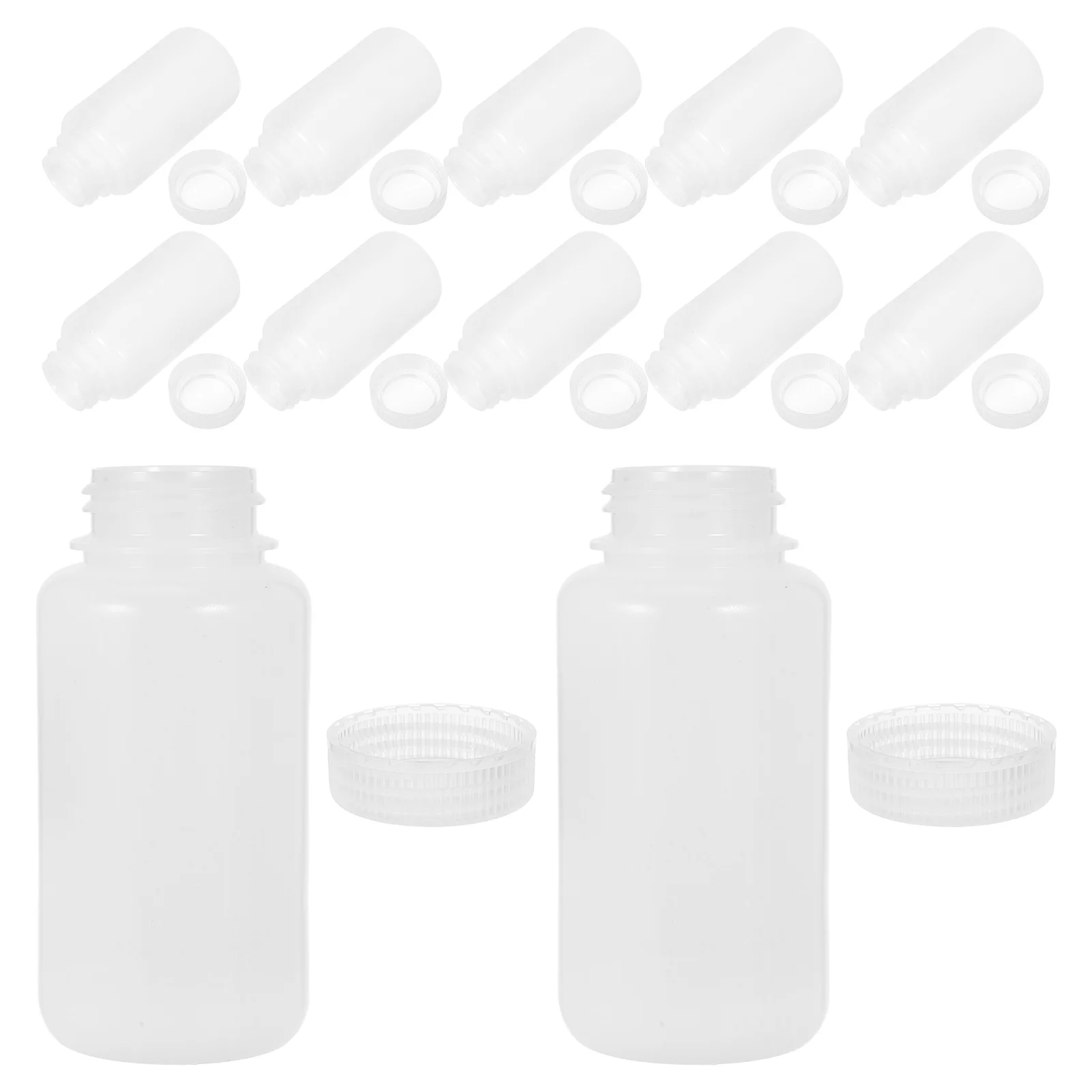 

12pcs Wide Mouth Lab Reagent Bottles 250Ml Plastic Chemical Storage Containers White Sample Bottles With Caps For Laboratory