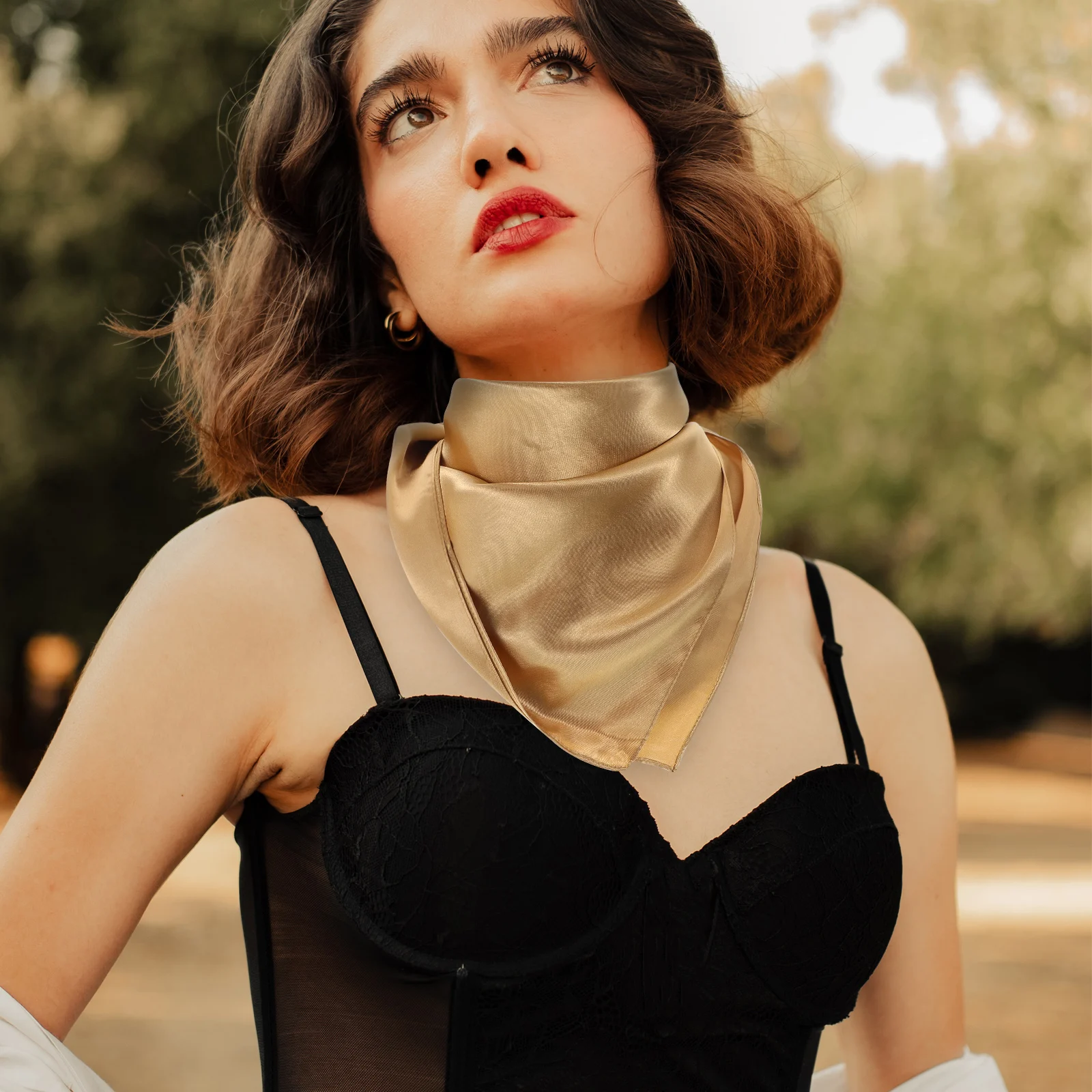

Silk Scarf Beige Lightweight Solid Color Fashion Accessory Ladies Fashion Women Accessory Scarves Comfortable Professional Gift