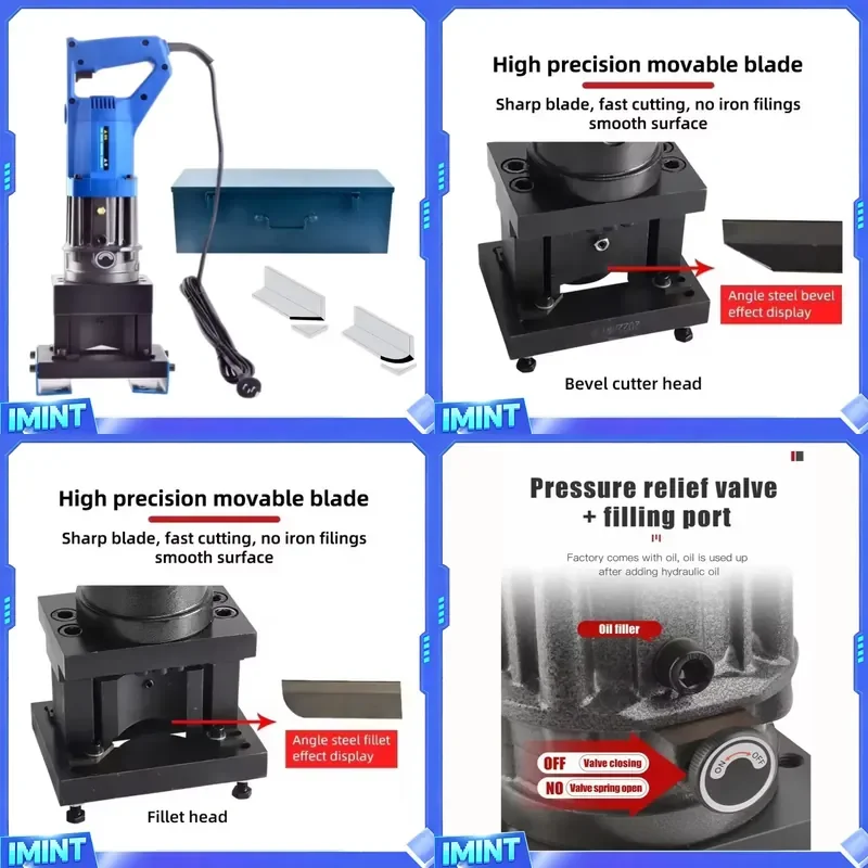 Handheld Angle Steel Processing Machine Portable Electric Hydraulic Cutting Machine Angle Iron Tangent Triangle ACR Chamfer