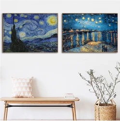 Van Gogh Starry Night Abstract Landscape Canvas Poster Famous Classic Wall Art Print Decorative Picture Modern Living Room Decor