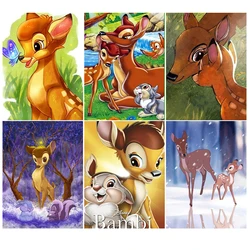 5D Bambi diament haft Disney Cartoon pełna diament mozaika zdjęcia zwierząt Wall Art DIY krzyż zestaw do szycia dzieci Home Decor