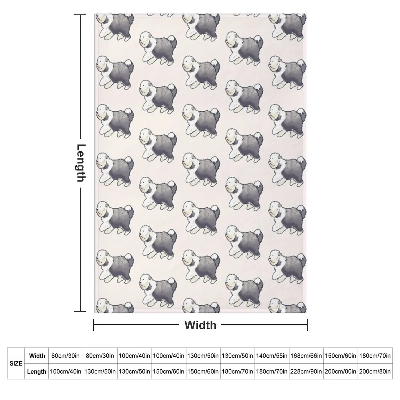 Old English Sheepdog drawing Throw Blanket Luxury Brand Decorative Throw Softest Hair Cute Blankets Sofas Of Decoration Blankets