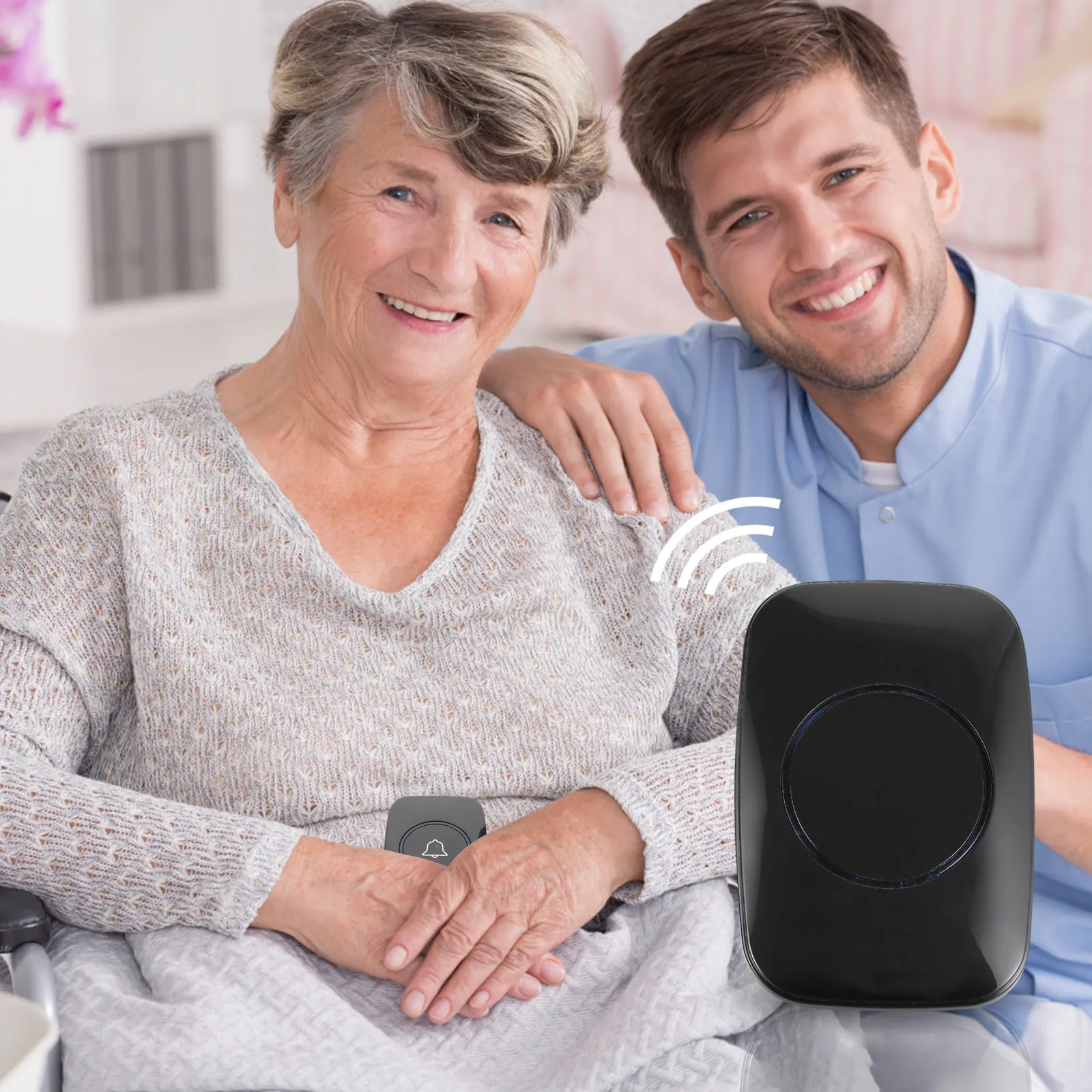 

Беспроводная электронная система вызова для пожилых людей с сильным сигналом, радиус действия до 300 м, для отелей, офисов, домов престарелых