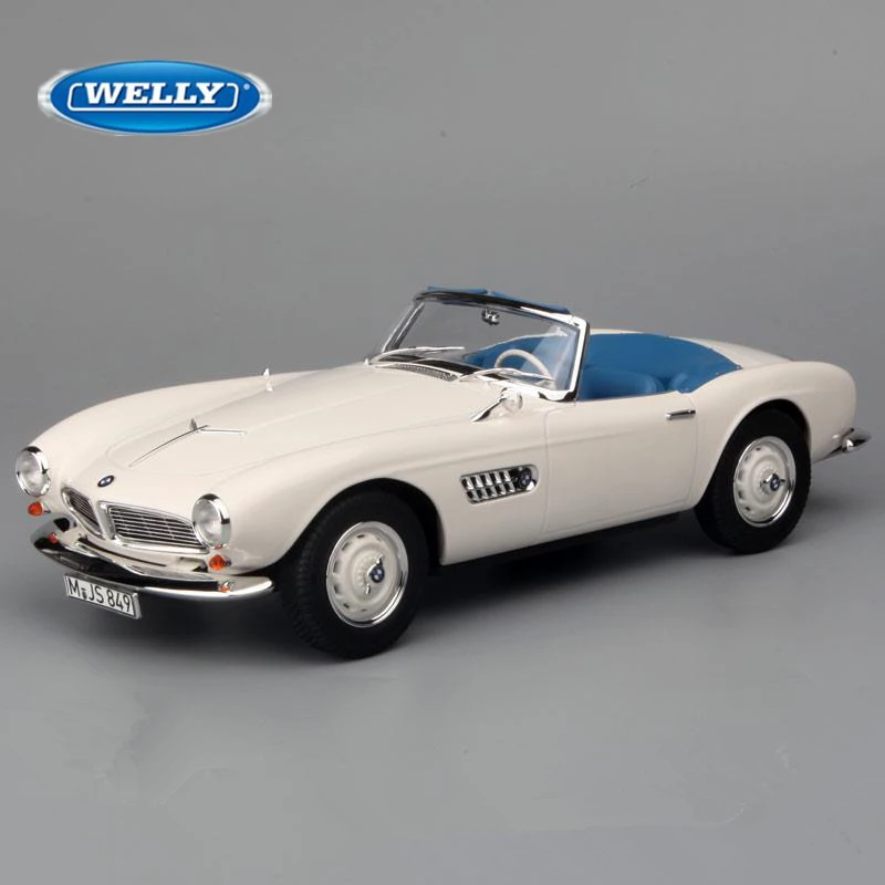 WELLY 1:24 BMW 507 نموذج سيارة رياضية من السبائك القابلة للتحويل لعبة معدنية كلاسيكية نموذج سيارة محاكاة مجموعة هدايا الأطفال