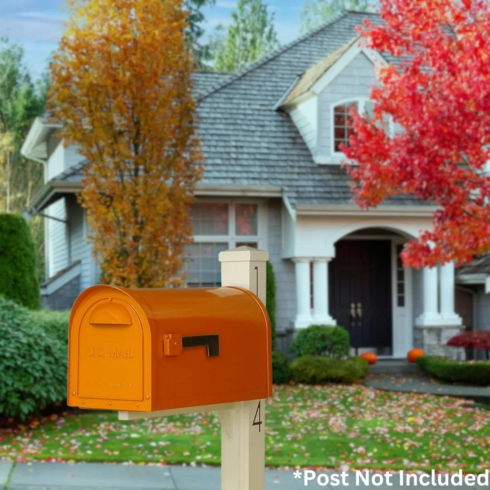 صندوق بريد Special Lite Modern Dylan Curbside - صندوق بريد من الألومنيوم البرتقالي لتركيب البريد - SCD-1008-ORG