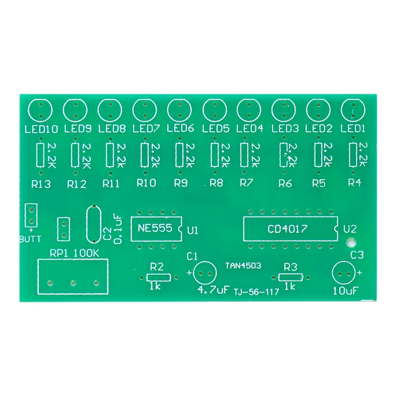 NE555+CD4017 LED Flow Lamp Welding Circuit Board DIY Kit Electronic Component Set Welding Training Kit