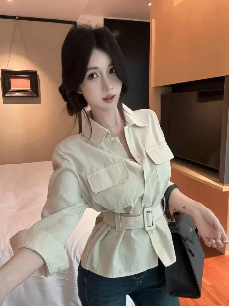 ملابس عمل بياقة نسائية irt بقصة ضيقة وخصر مقصوص، تصميم أمريكي فريد من نوعه، اهتمام خاص للخريف قابل للتنفس