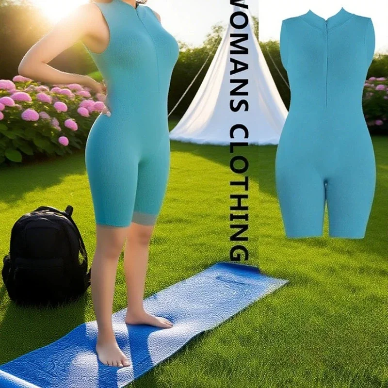 

sexyWomen's Seamless Zipper Jumpsuit Sexy Fitness Suit Jumpsuit Sports Tight Yoga Suit One-piece Peach Hip Jumpsuit Quick Drying