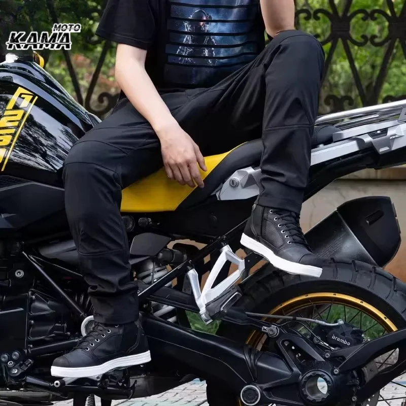 Summer Motorcycle Riding Pants Alien Snail, Men Women Breathable Anti-Fall Moto Casual Pants with CE Level 2 Protective Gear