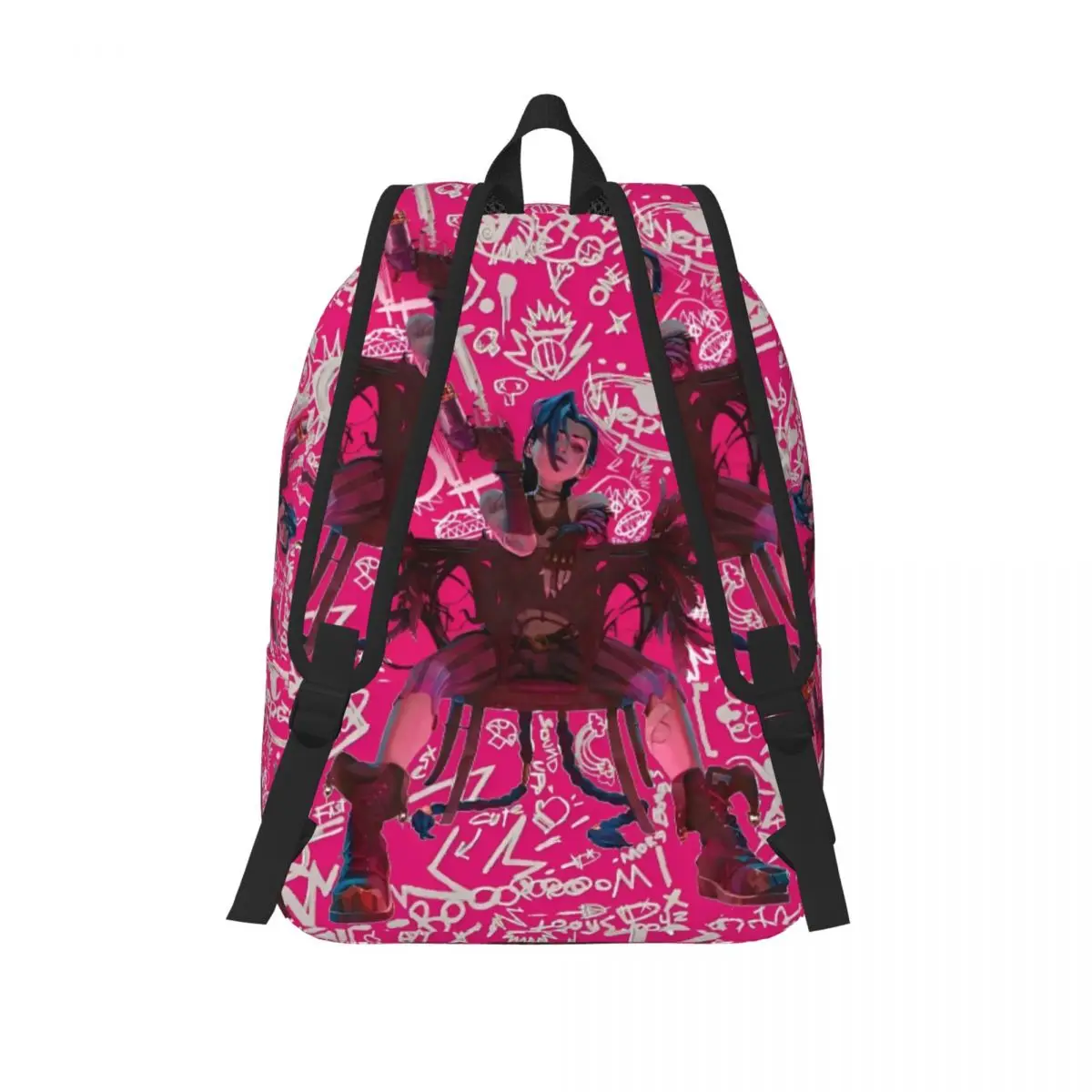 Arcane jinx livro de arte rosa capa mochila para homens mulheres ensino médio caminhadas viagem daypack computador portátil bolsa ombro esportes