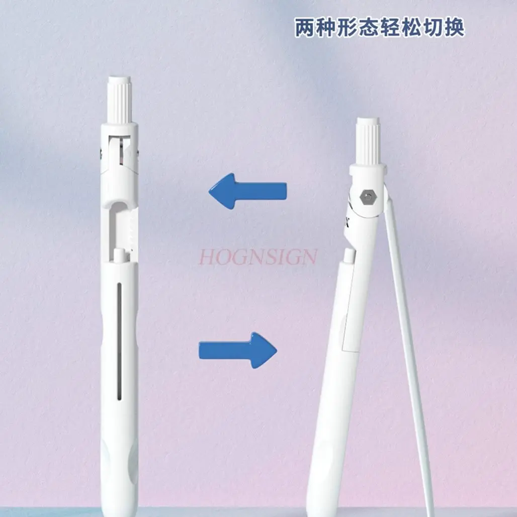 1set Pen style compass for math exams. The compass pen can replace the pen core and press to release the core