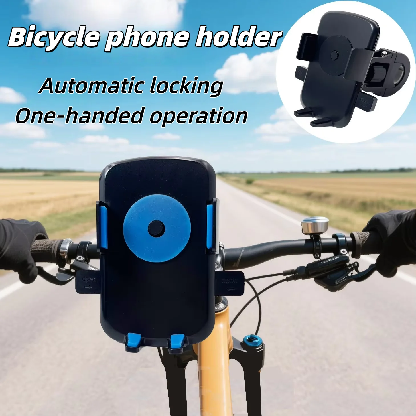 

Держатель мобильного телефона двойного назначения для езды на мотоцикле-360 ° Вращающийся мобильный телефон, надежно фиксированный для наружной навигации