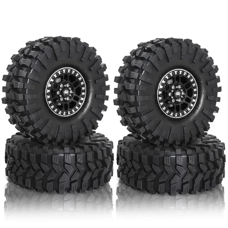 1.9 Inch 120mm Rubber Tires+metal Wheel Hub For 1/10 Rc Crawler Car Trxs Trx4 Trx6 Axial Scx10 90046 Redcat Yikong Rc4wd Rgt