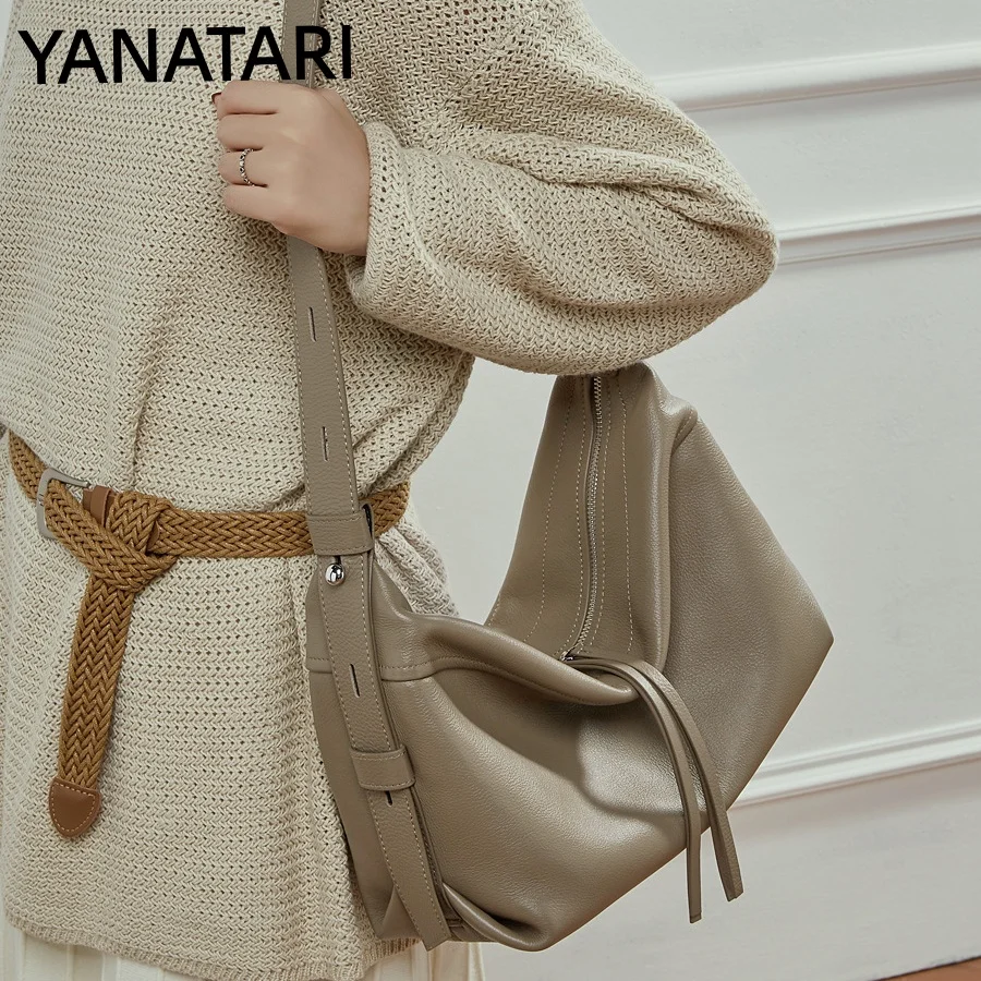 YANATARI sac de boulette en cuir souple sac en cuir souple grande capacité minimaliste sac à bandoul