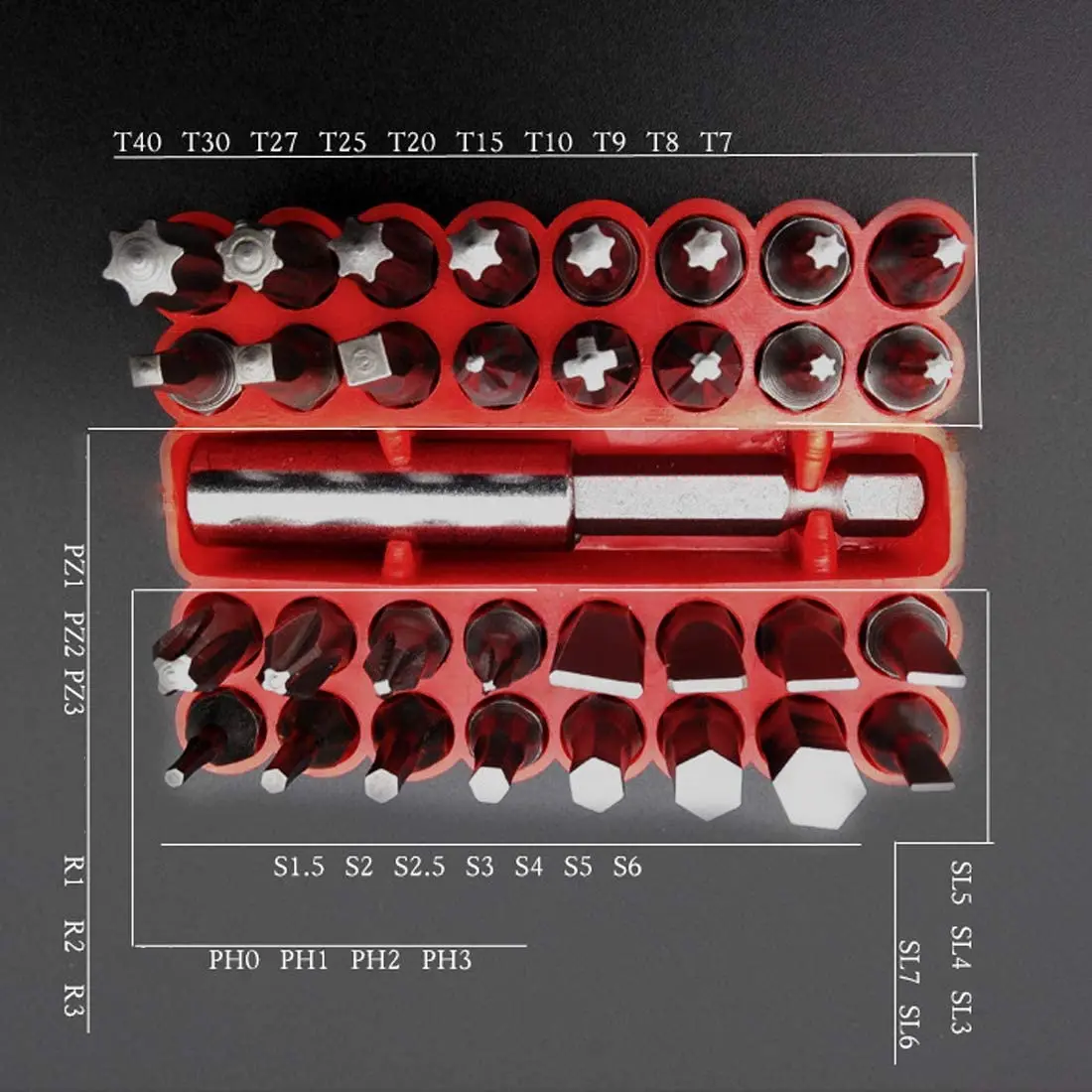 33 Cái/lốc Vít Bộ Dụng Cụ Cầm Tay Bộ Lục Giác Torx Lục Giác Pozidriv Xẻ Rãnh Phillips Đặc Biệt Tua Vít Khoan