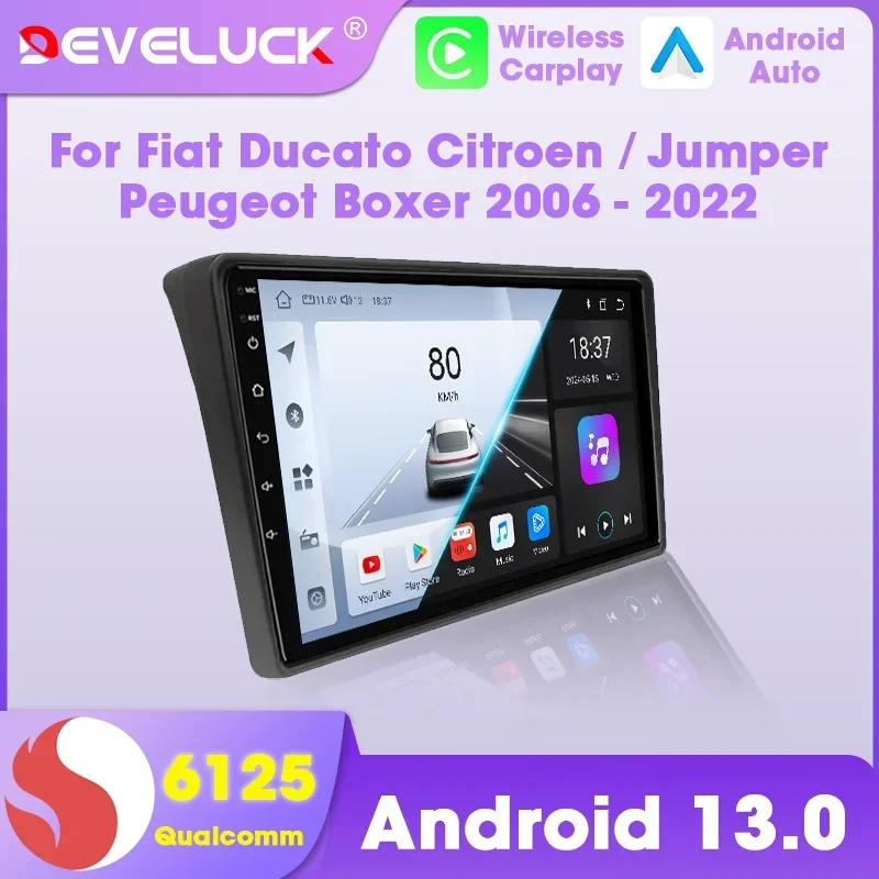 Car Radio Android Auto Carplay For Fiat Ducato Peugeot Boxer Citroen Jumper 2005-2023 Multimedia Intelligent Systems Head Unit