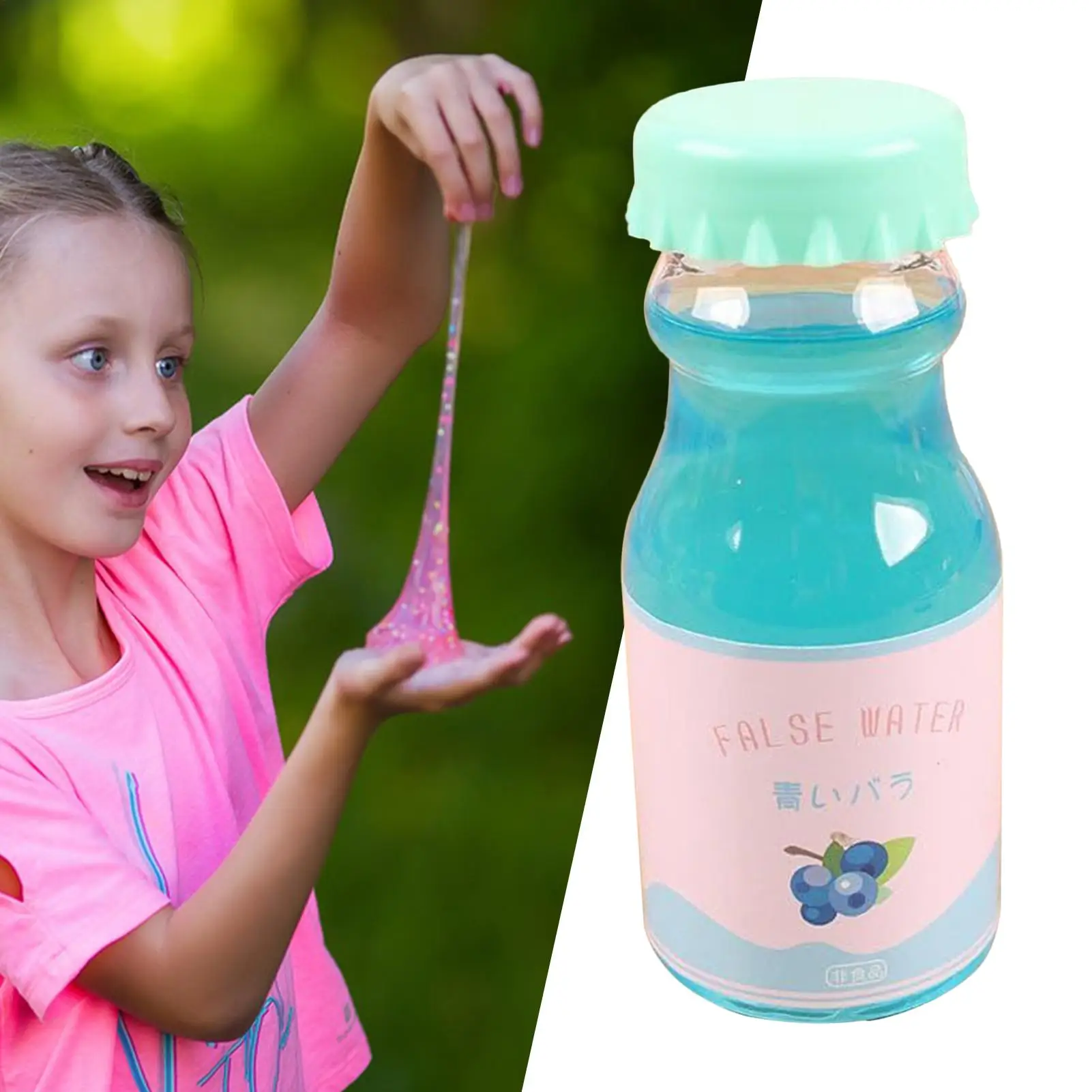 زجاجة مشروبات مقلدة مع مياه وهمية، لعبة طين كريستال سلايم، تخفيف الضغط والضغط، مع إحساس لمس جديد