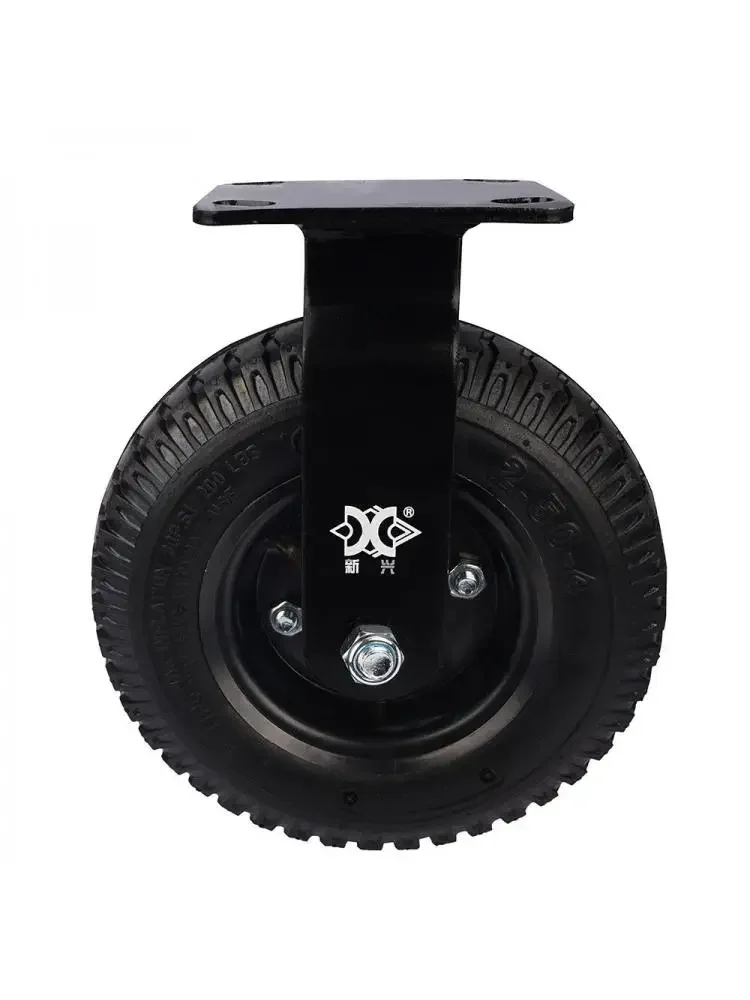 1pc 8Inch Electrophoresis Inflatable Rubber Caster Wheel for Luggage Cart Fixed Air Hotel Lobby Furniture Factory Direct Selling