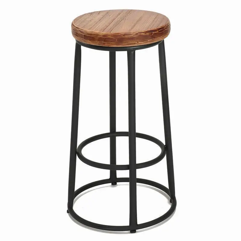 

Simple solid wood bar bar chair café high stool
