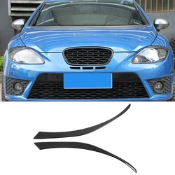 For 2008-2012 Seat Leon headlight eyebrow stickers, real carbon fiber (soft) 2-piece set, car headlight modification accessories