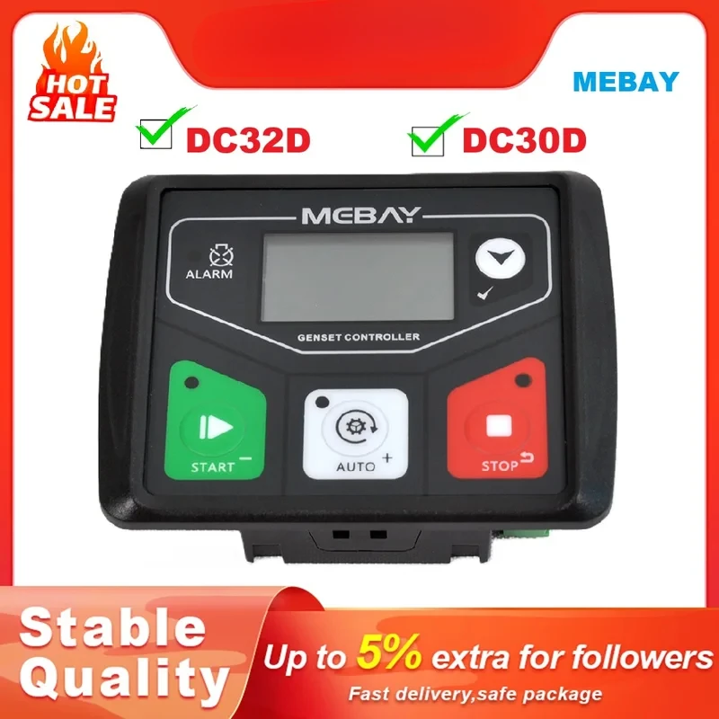 Mebay DC32D DC30D AMF Generator Controller Auto Start Stop Control Module 1.8 Inch LCD Display USB Interface For Small Generator