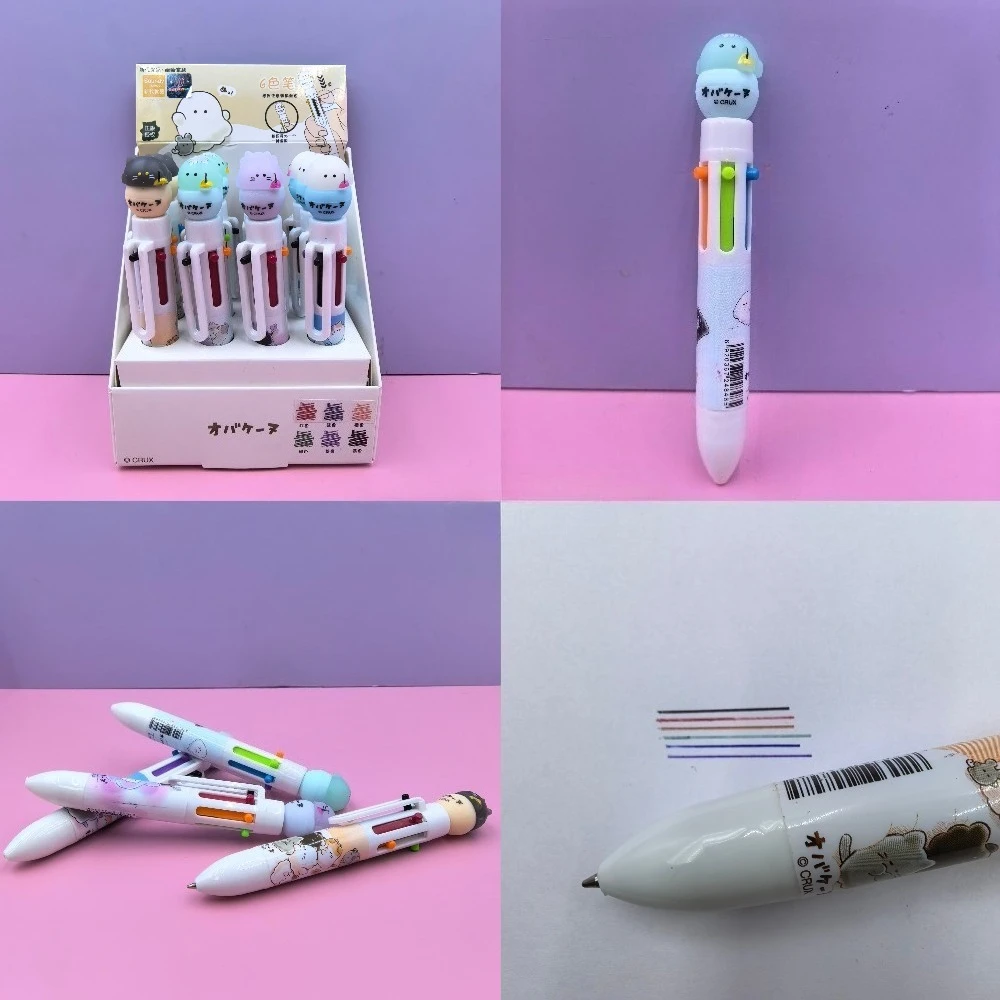 Multicolor Ballpoint Pens 6 Colors 6-in-1 Colored Ballpoint Pen 0.5mm Fine Point Smooth Writing Retractable Ballpoint Pens
