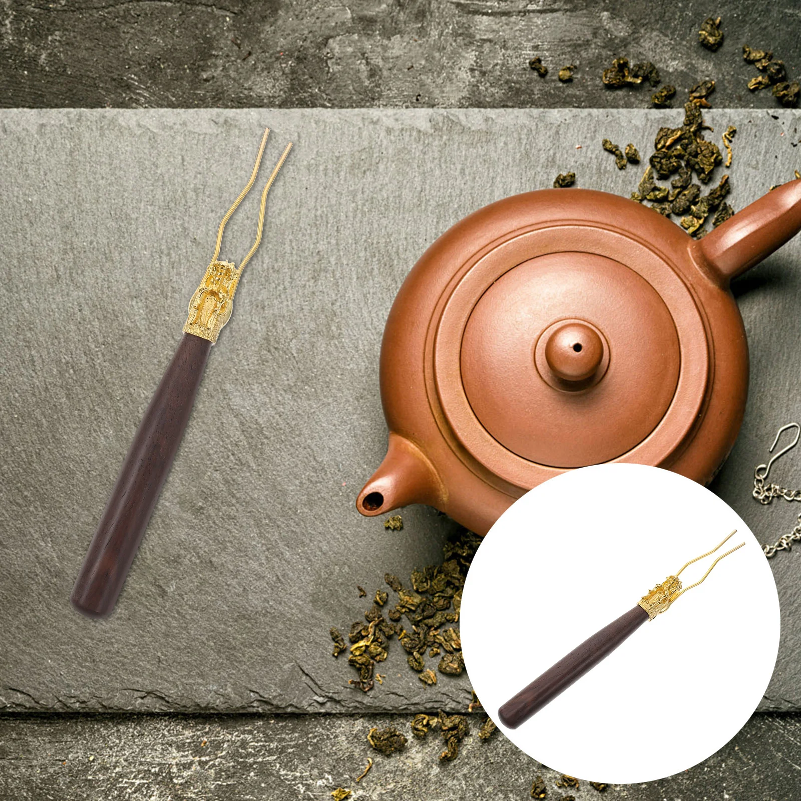 

Wooden Handle Teacup Clip Copper Non-Scratch Surface Tea Ceremony Clamps Lightweight Proper Size Salad Cheese
