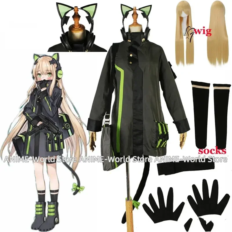 Anime Game Girls Frontline Cosplay costume Halloween Combat Outfit Game TMP cosplay set Custom size  cos wig