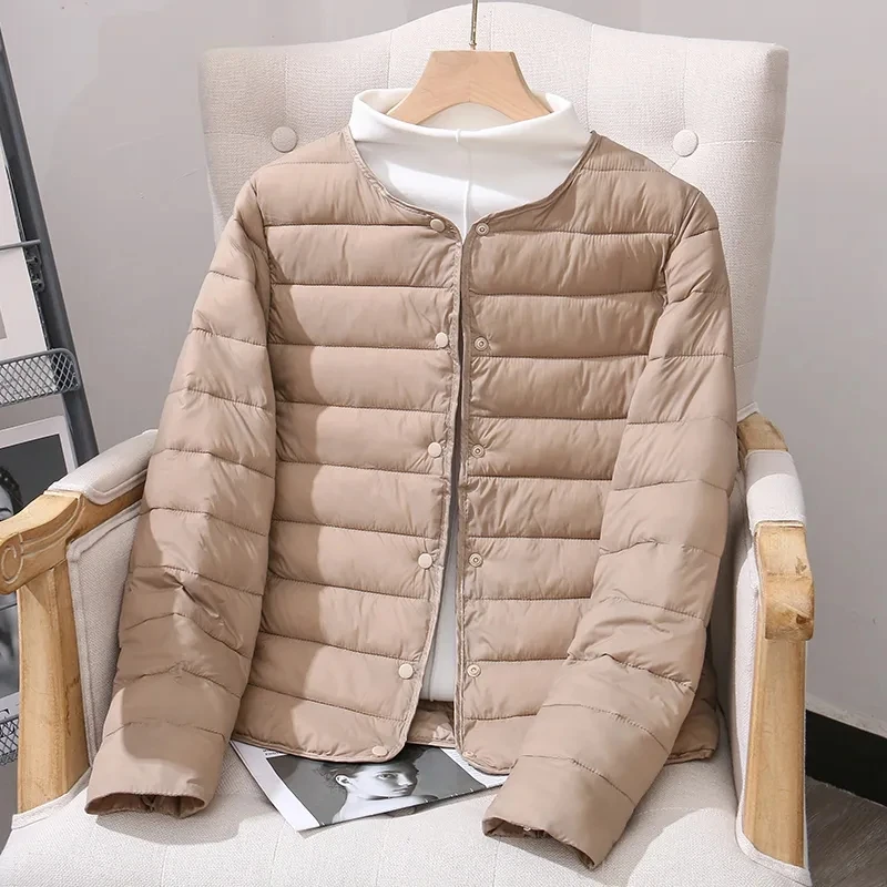 

Women Parkas Thin light Liner Warm Coat Female Casual Outwear Lady Tops 2025 New Autumn Winter Short Down Cotton Jacket