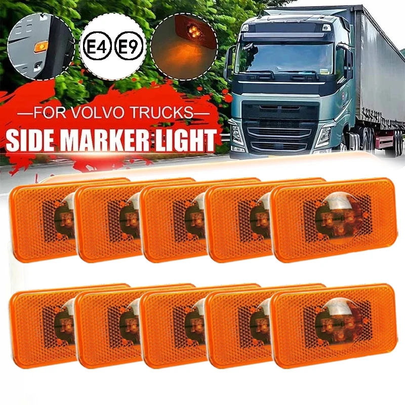 10 PCS 24V 4Led Side Marker Lamp for Volvo FH12 FM12 FH16 FMX500 truck side lamp E APPROVE 20398660 20789440