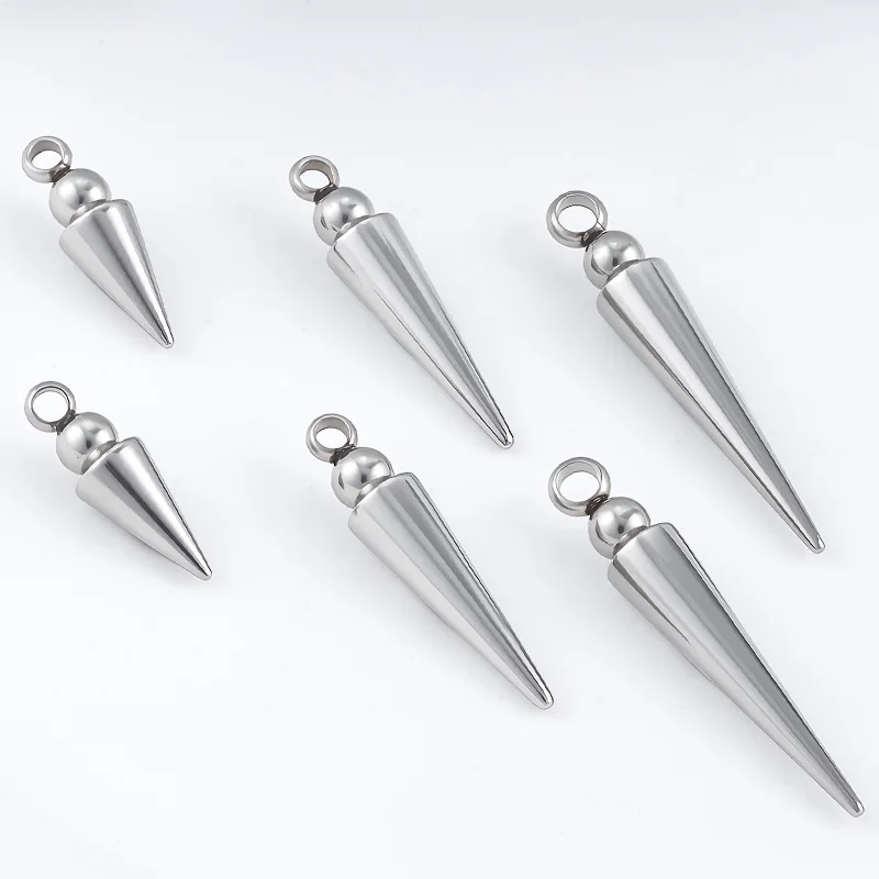 

Stainless Steel Charms Spikes Tapered Pendant Necklaces Bracelets arring Jewelry Making Materials Supplies DIY Accessories