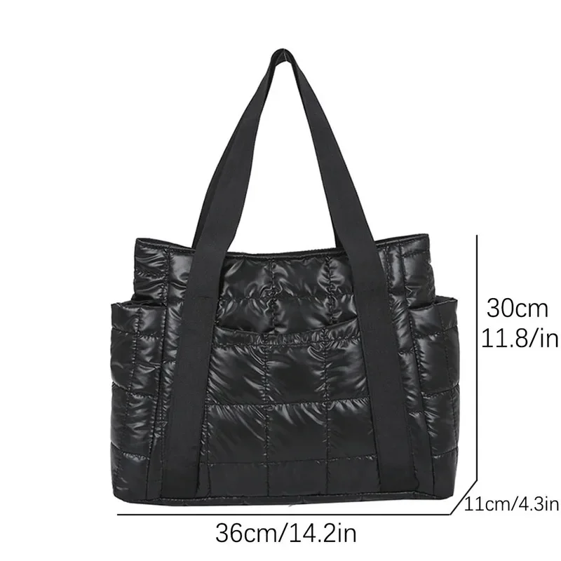 Borse invernali Borse spaziali Borse a tracolla da donna imbottite spaziali Borse invernali di grande capacità Designer Nylon Cotone Tote caldo Solido