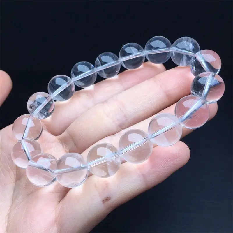 14MM Natural Clear Garden Quartz Bracelet Women Fashion Round Stone Elegant Healing Strand Wristband Gift 1PCS